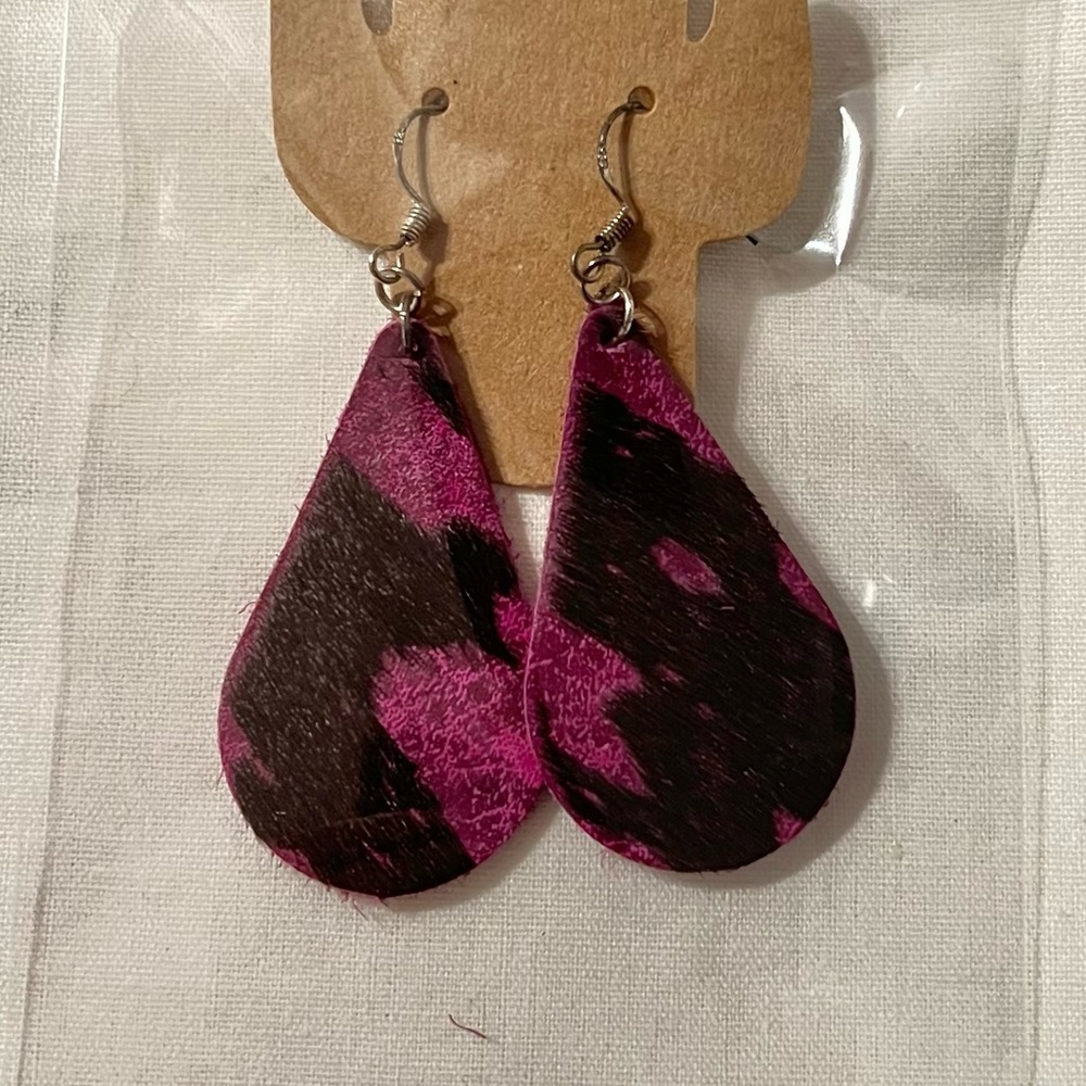 Hand made 100% leather earrings